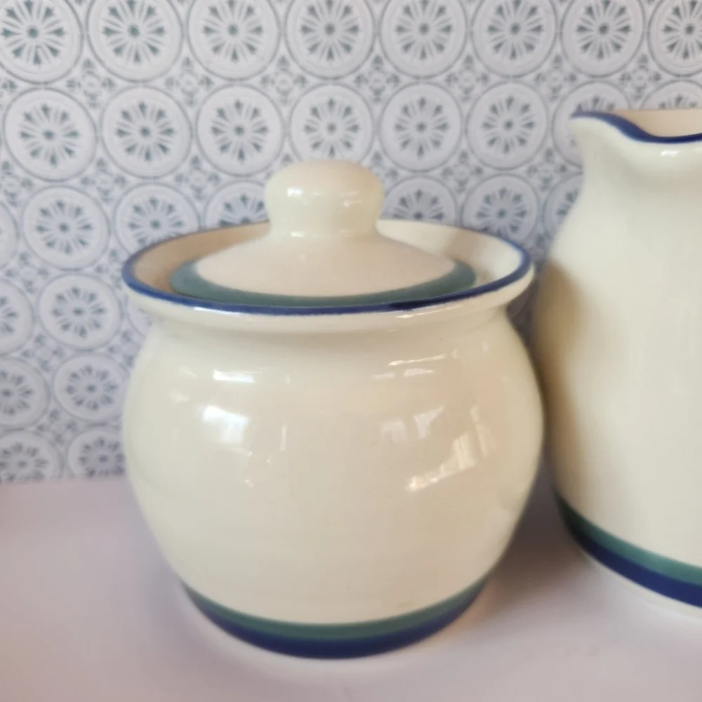 Pfaltzgraff Northwinds Creamer Pitcher and Sugar Bowl With Lid